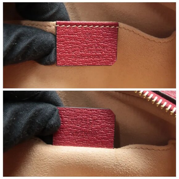 GUCCI Ophidia Red&Brown Canvas Shoulder Bag 500-020125 - Picture 10 of 12